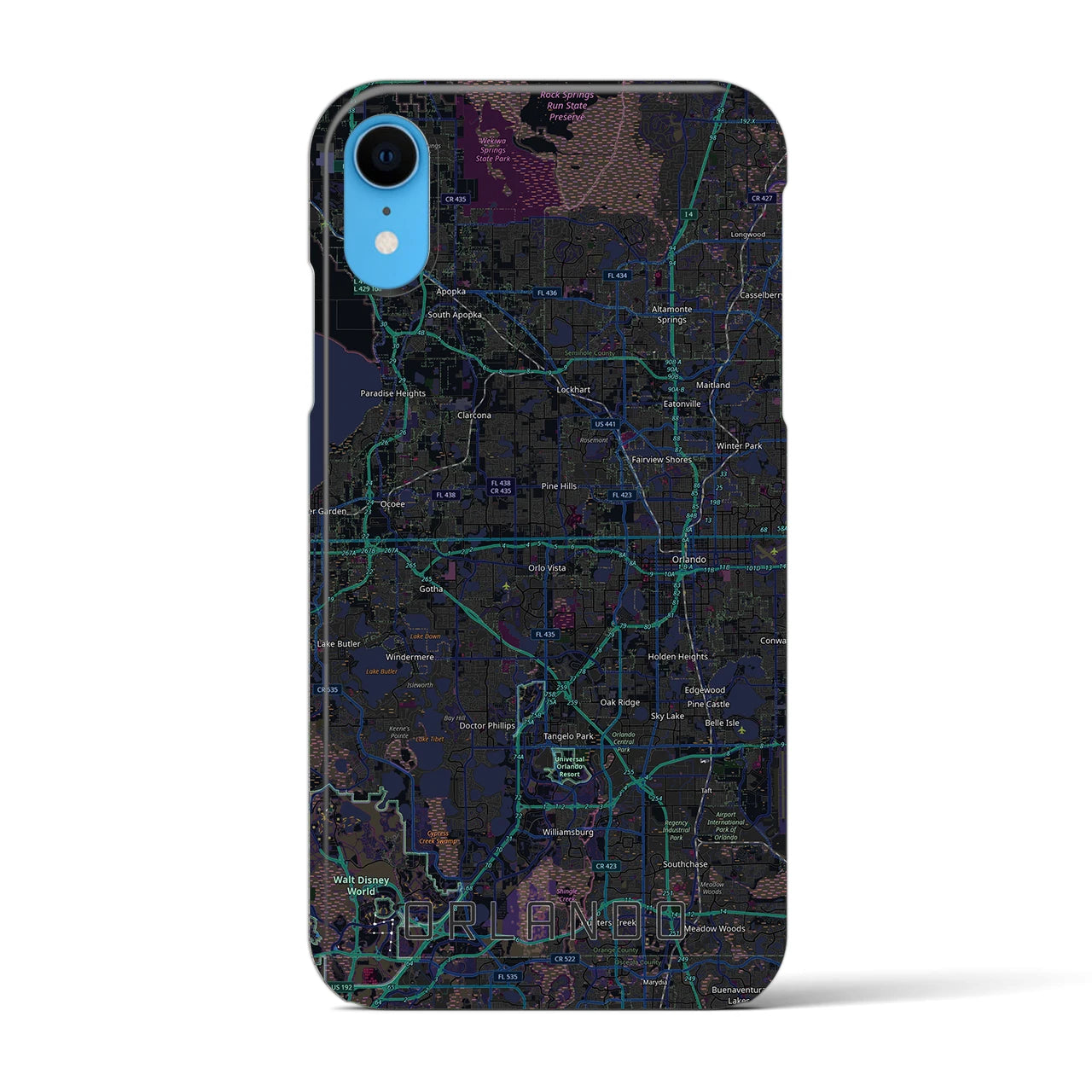 【オーランド（アメリカ）】地図柄iPhoneケース（バックカバータイプ）