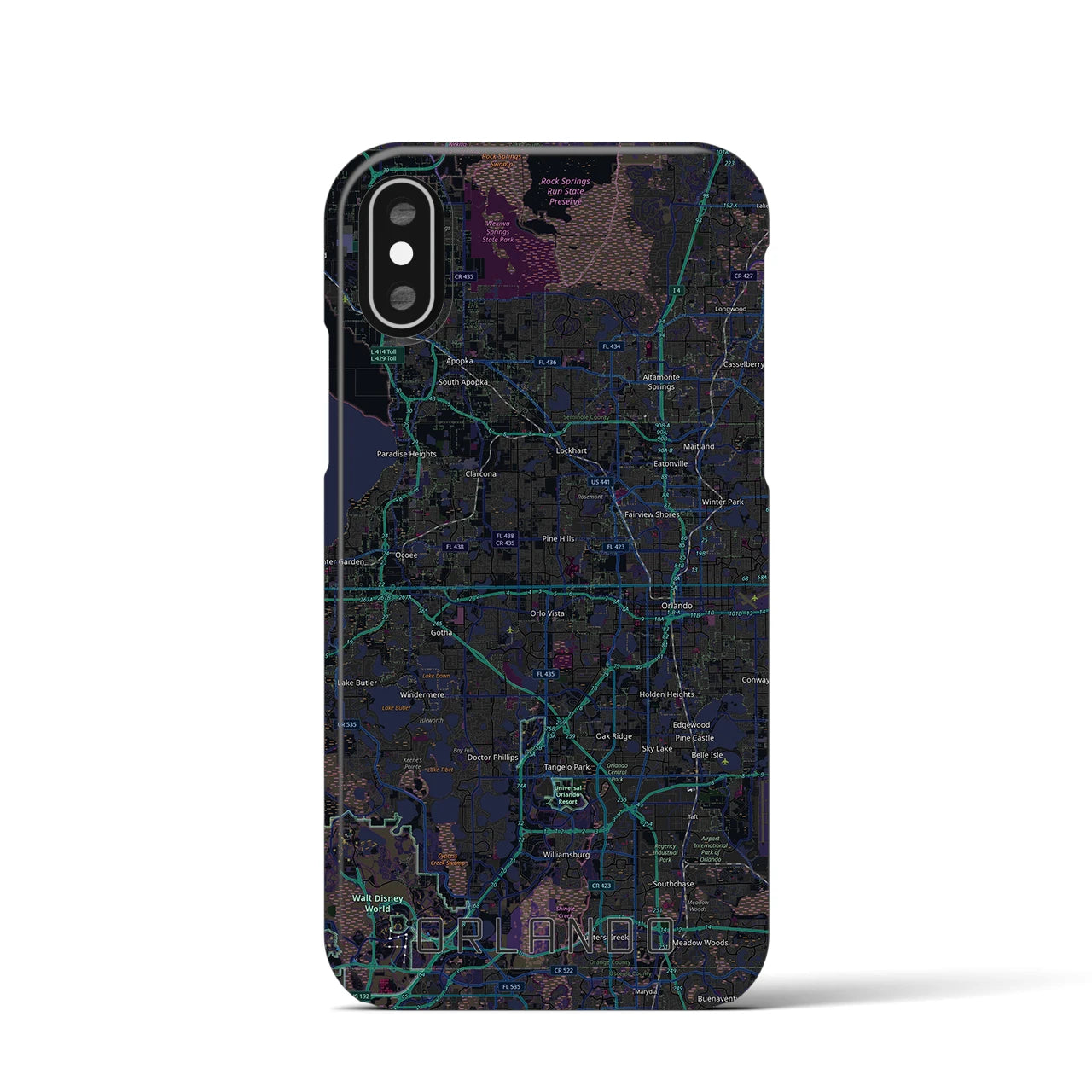 【オーランド（アメリカ）】地図柄iPhoneケース（バックカバータイプ）