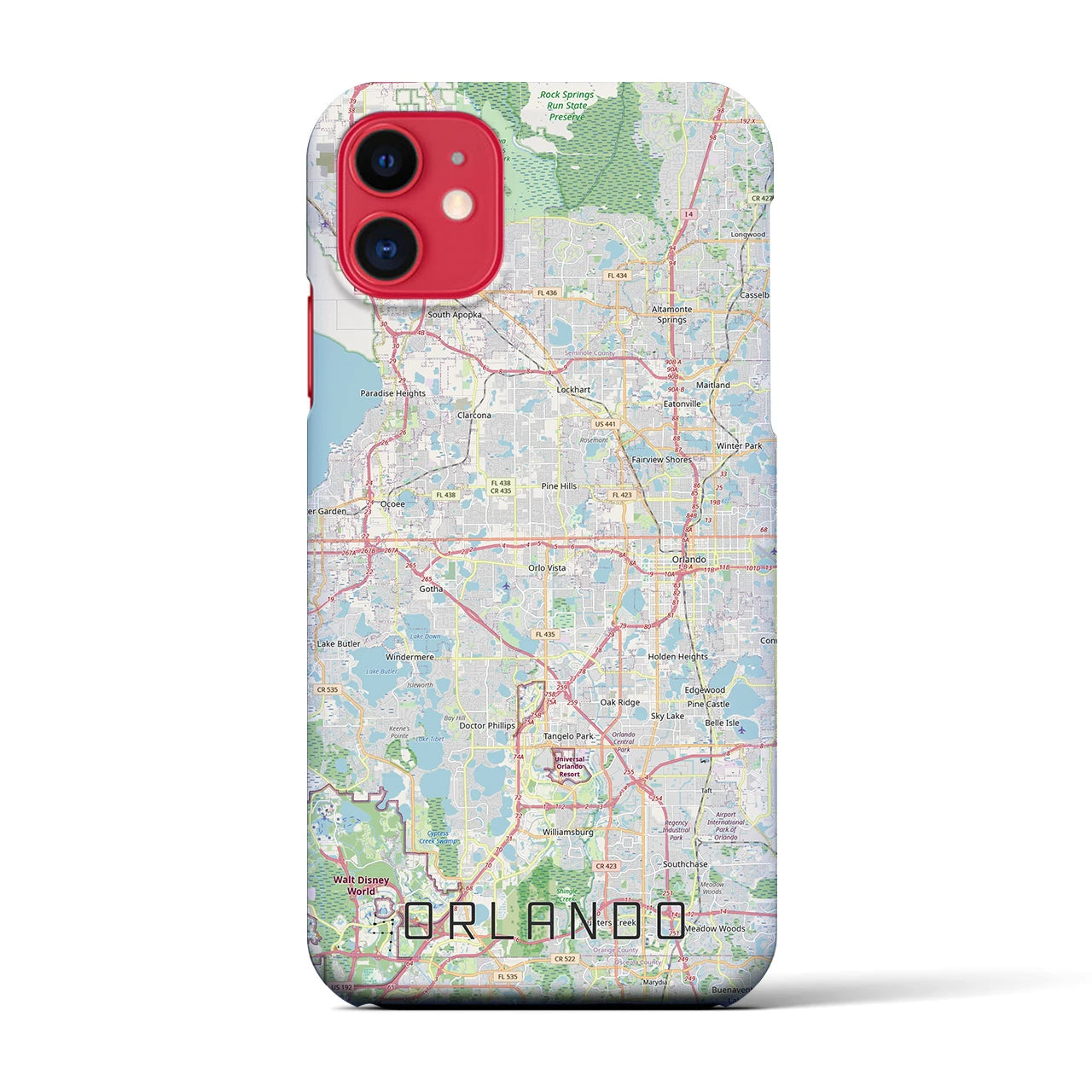 【オーランド（アメリカ）】地図柄iPhoneケース（バックカバータイプ）