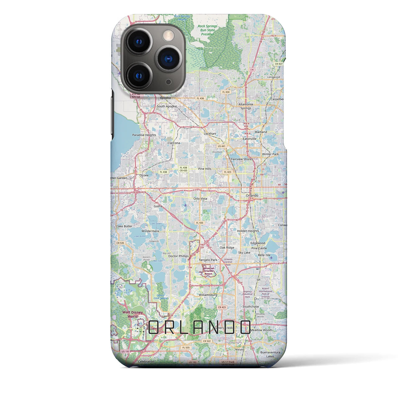 【オーランド（アメリカ）】地図柄iPhoneケース（バックカバータイプ）