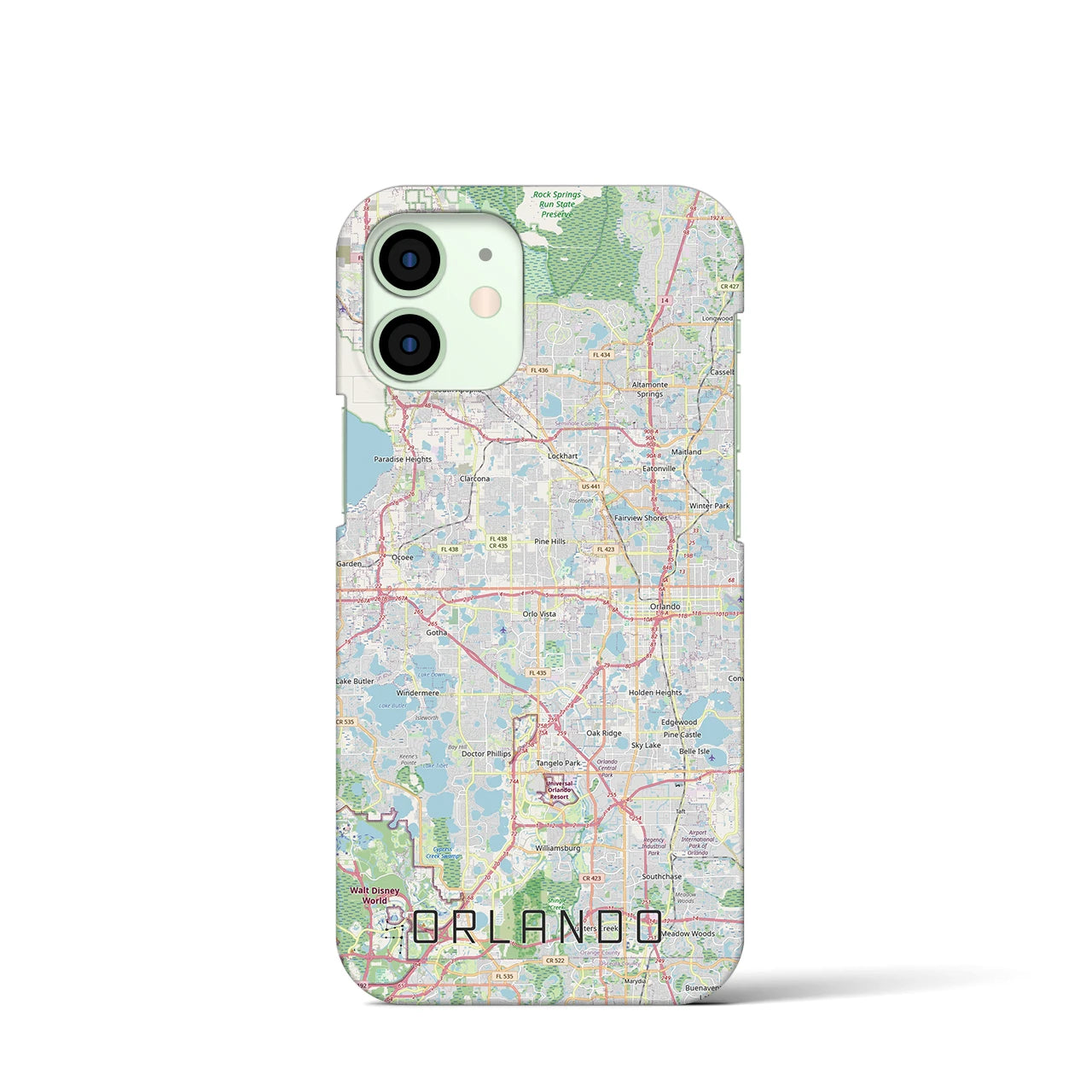 【オーランド（アメリカ）】地図柄iPhoneケース（バックカバータイプ）