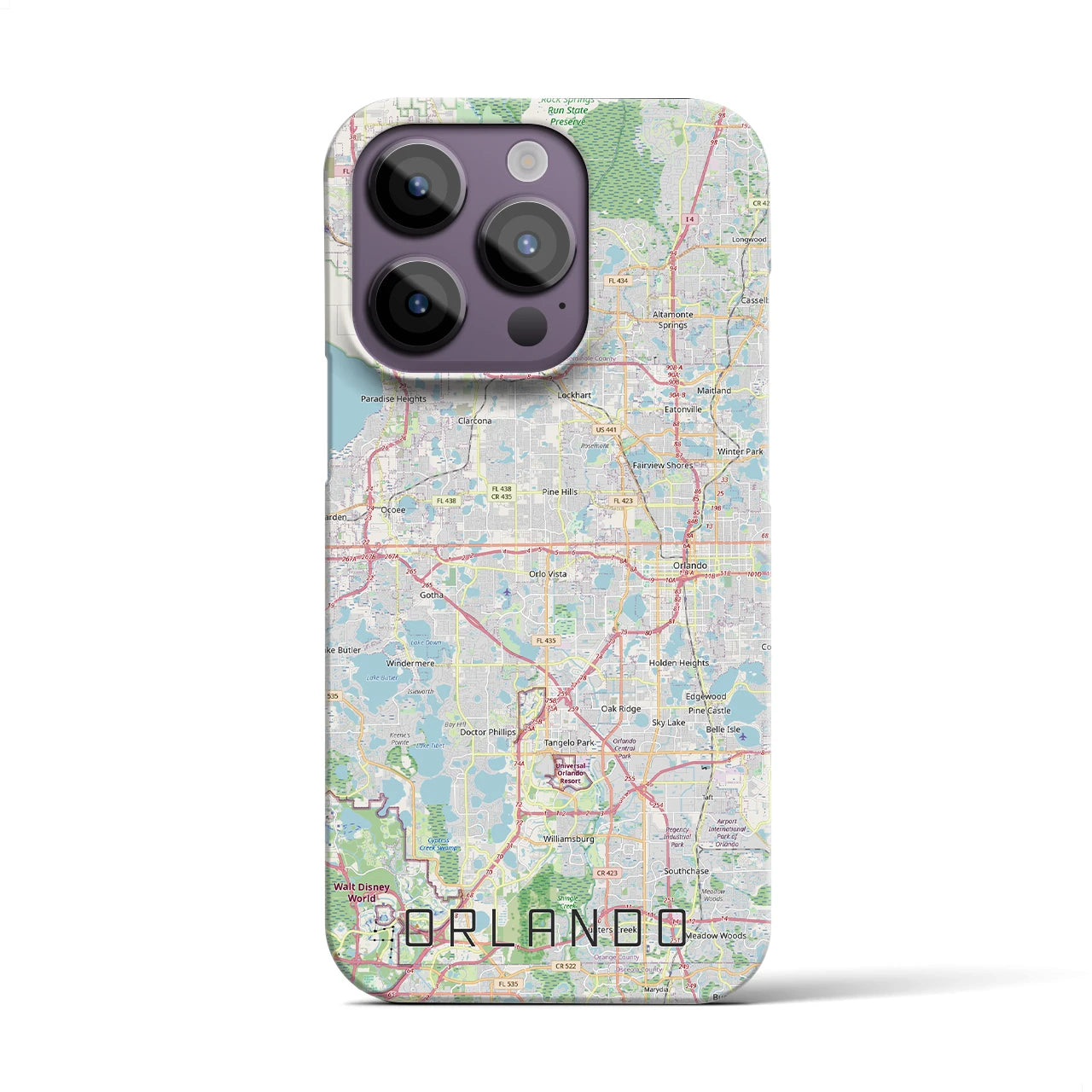 【オーランド（アメリカ）】地図柄iPhoneケース（バックカバータイプ）