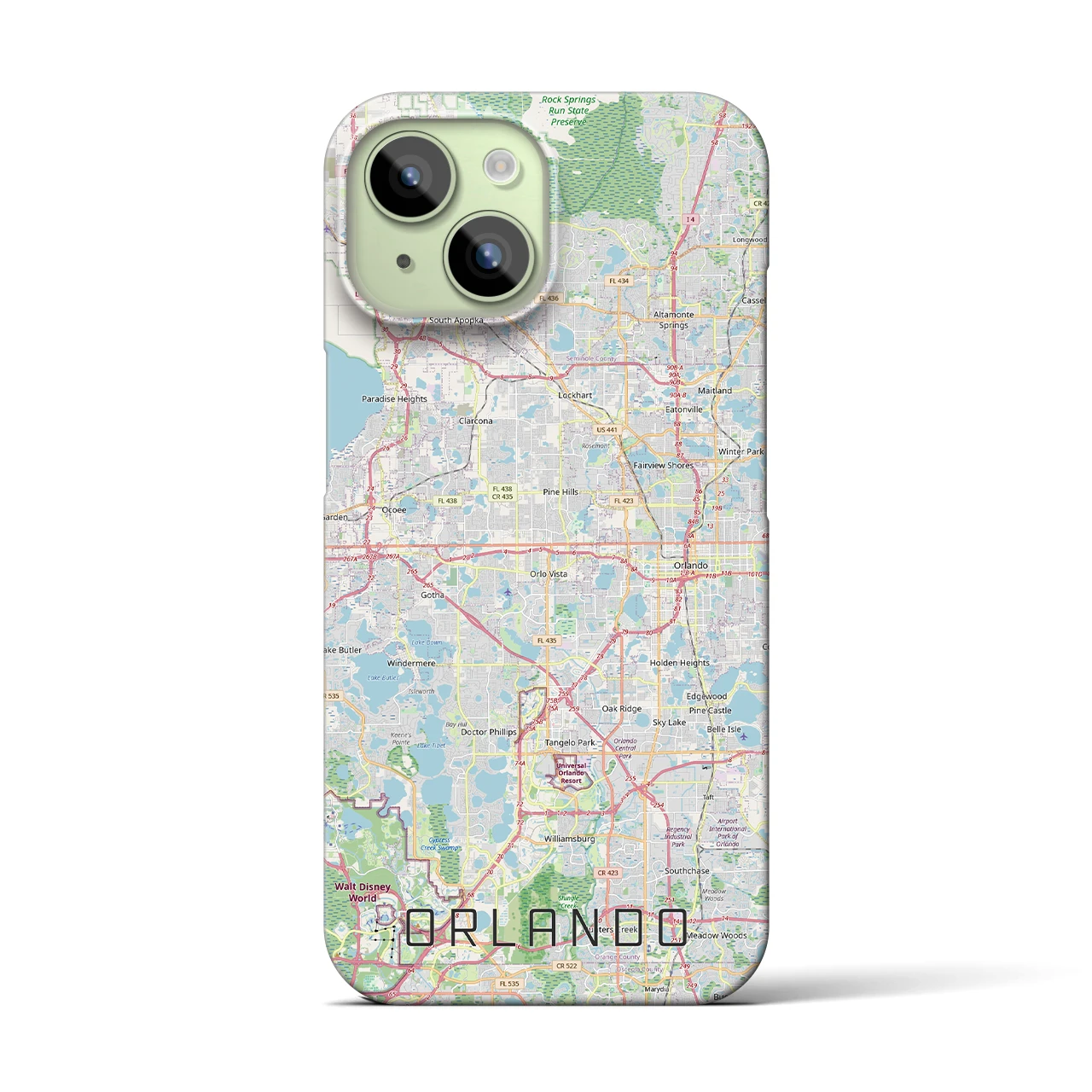 【オーランド（アメリカ）】地図柄iPhoneケース（バックカバータイプ）