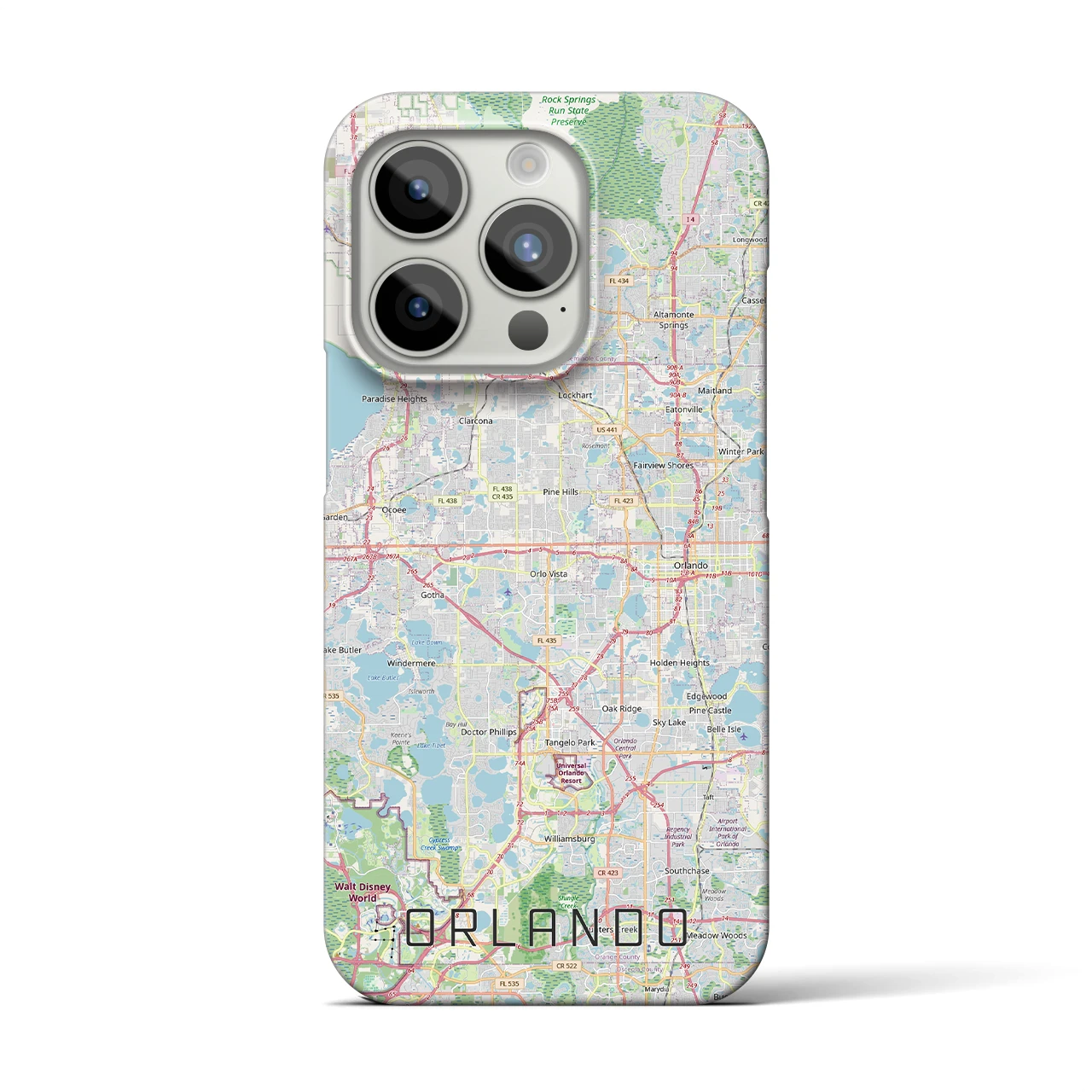 【オーランド（アメリカ）】地図柄iPhoneケース（バックカバータイプ）