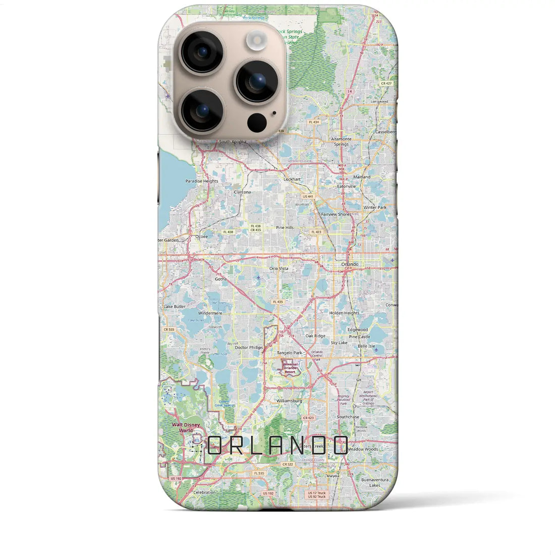 【オーランド（アメリカ）】地図柄iPhoneケース（バックカバータイプ）