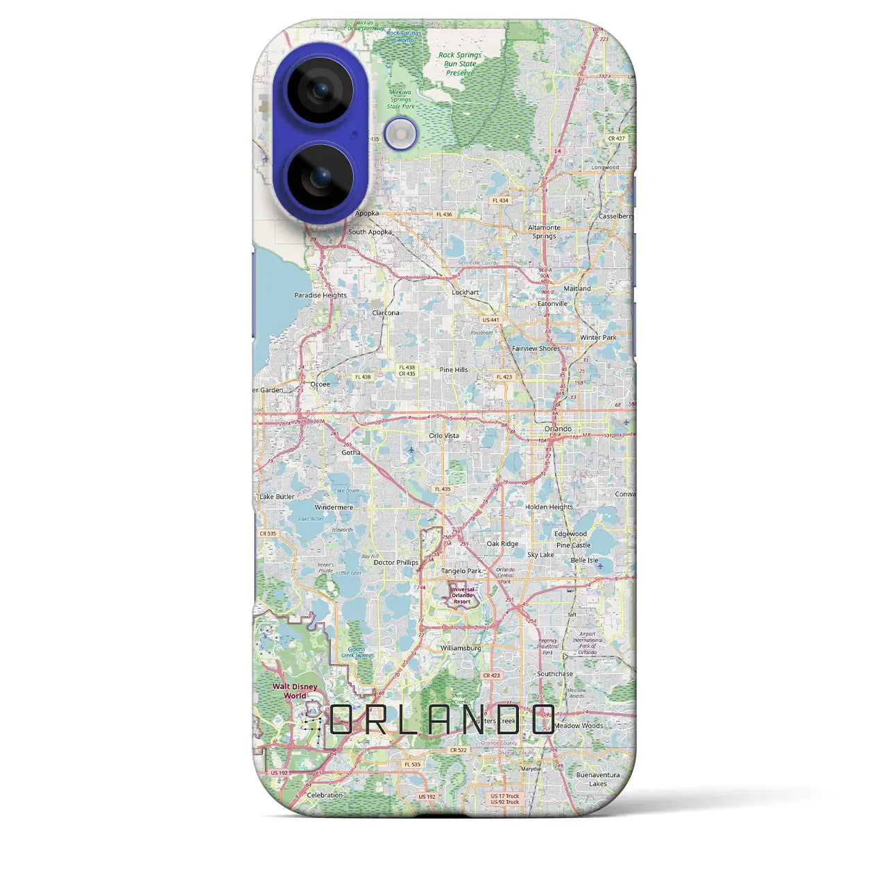 【オーランド（アメリカ）】地図柄iPhoneケース（バックカバータイプ）
