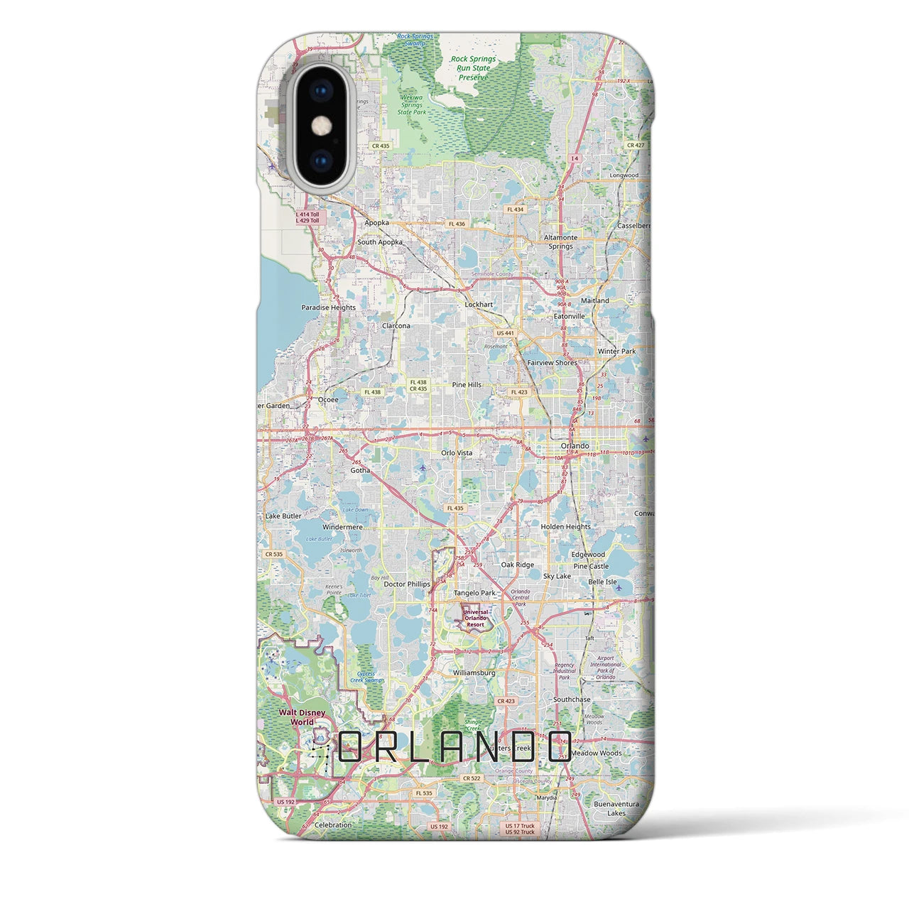 【オーランド（アメリカ）】地図柄iPhoneケース（バックカバータイプ）