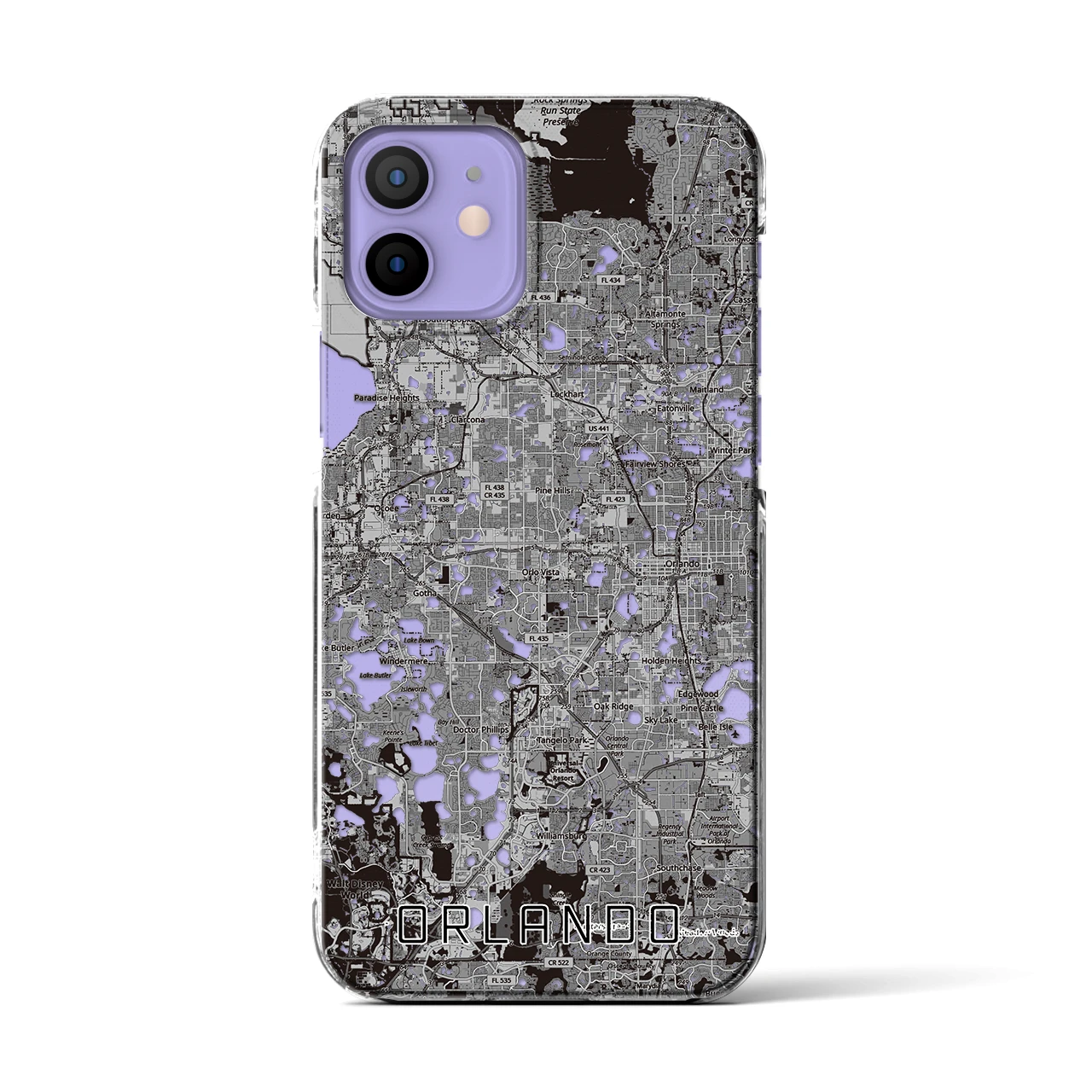 【オーランド（アメリカ）】地図柄iPhoneケース（クリアタイプ）