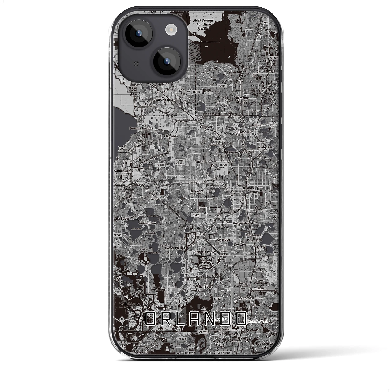 【オーランド（アメリカ）】地図柄iPhoneケース（クリアタイプ）