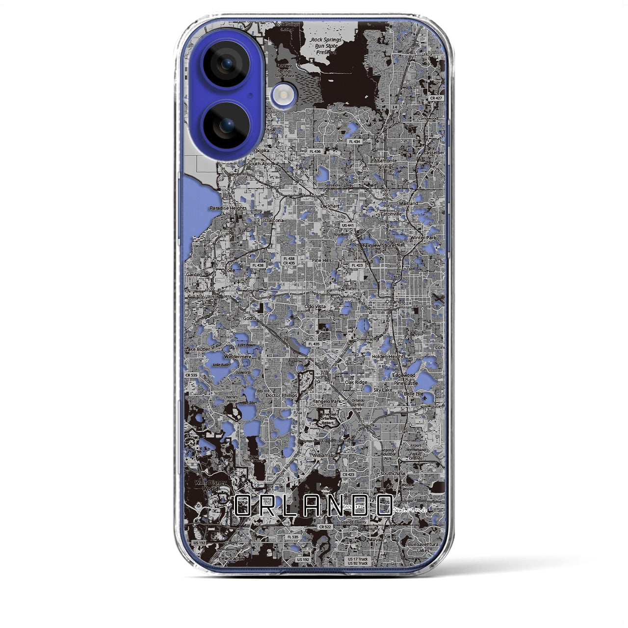 【オーランド（アメリカ）】地図柄iPhoneケース（クリアタイプ）