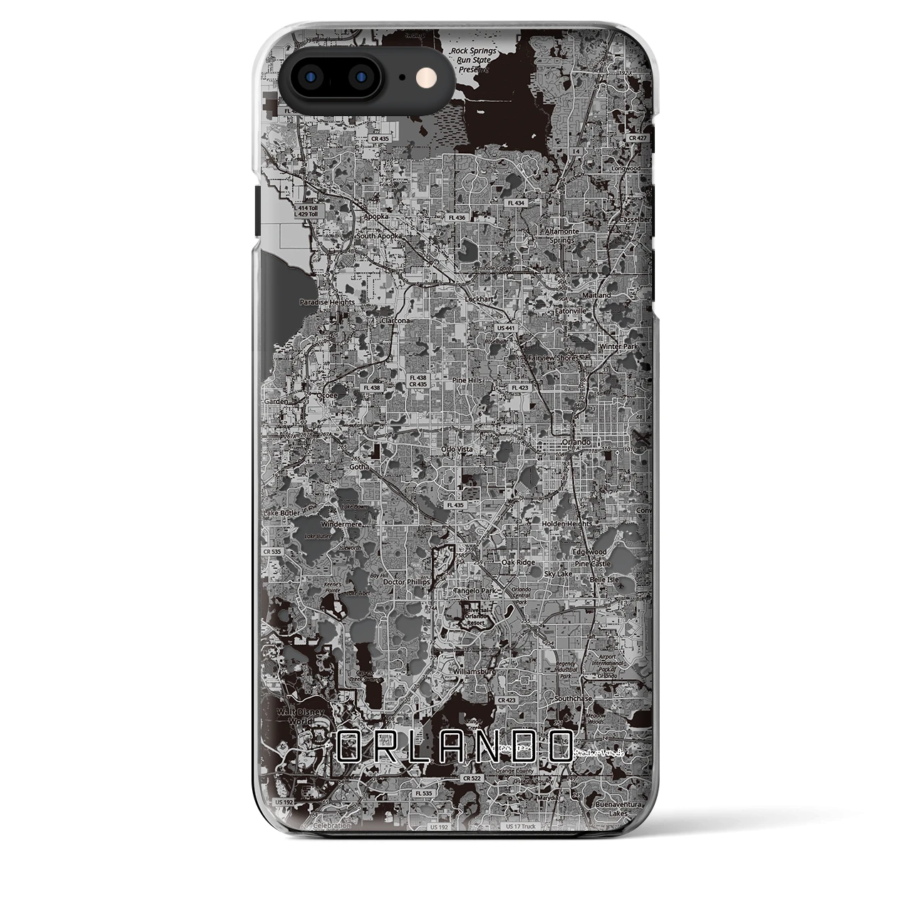 【オーランド（アメリカ）】地図柄iPhoneケース（クリアタイプ）