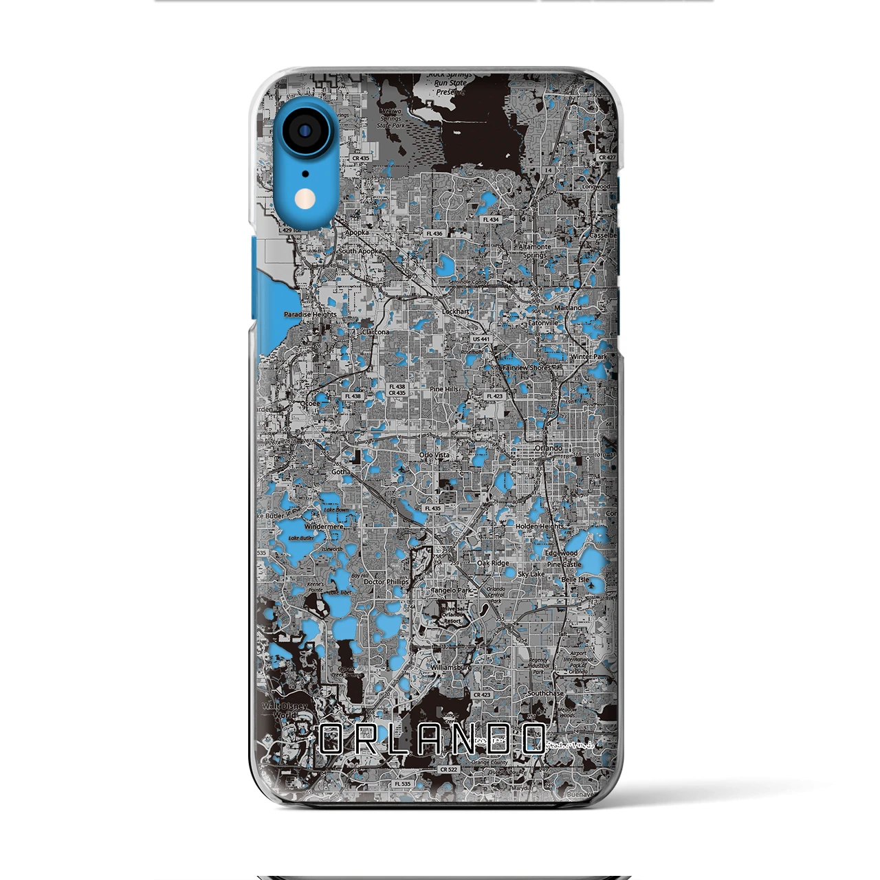 【オーランド（アメリカ）】地図柄iPhoneケース（クリアタイプ）
