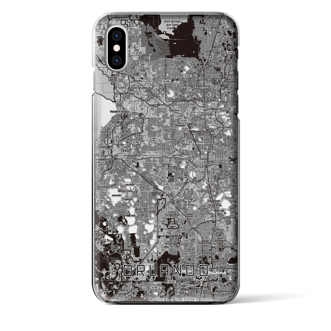 【オーランド（アメリカ）】地図柄iPhoneケース（クリアタイプ）