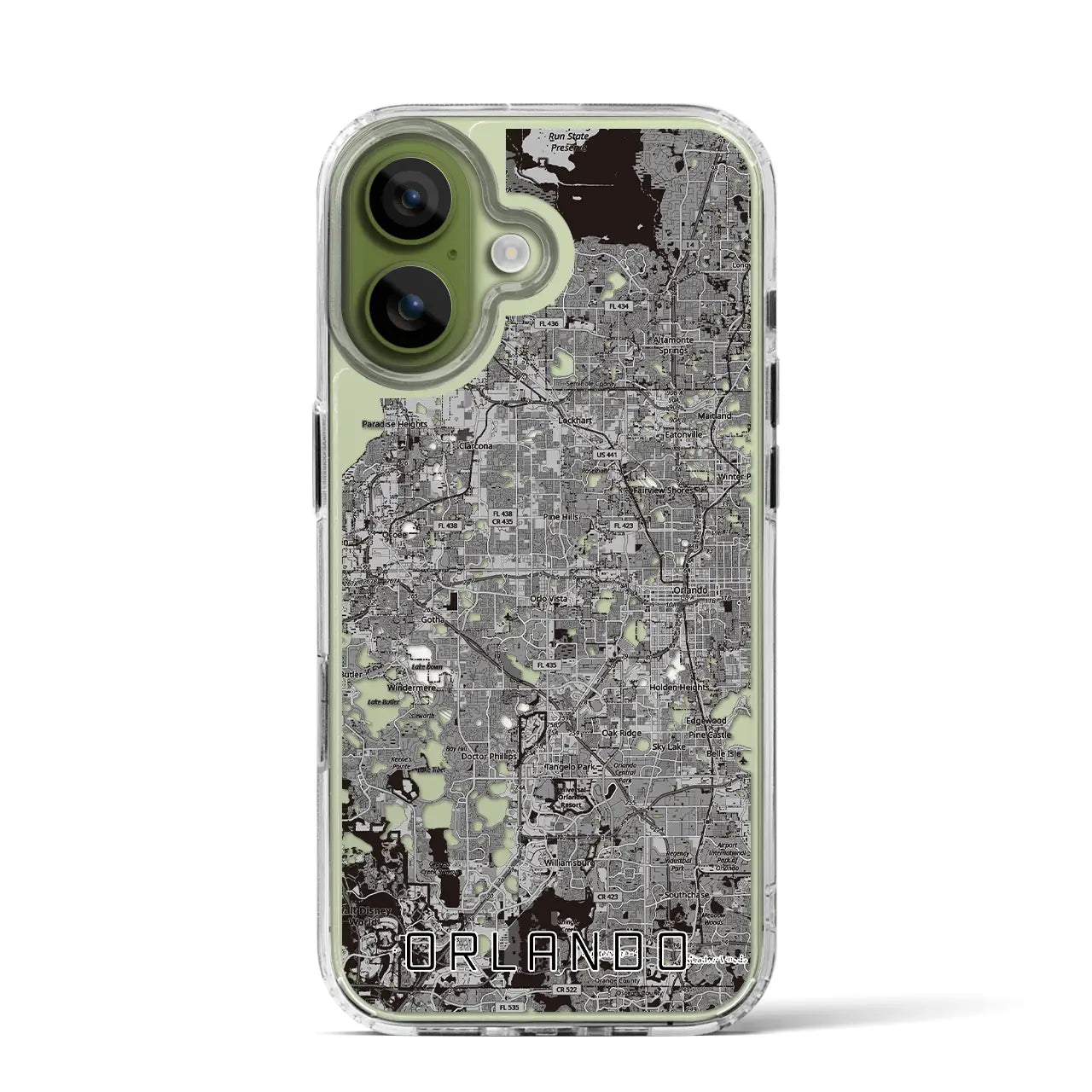 【オーランド（アメリカ）】地図柄iPhoneケース（MagSafeタイプ）