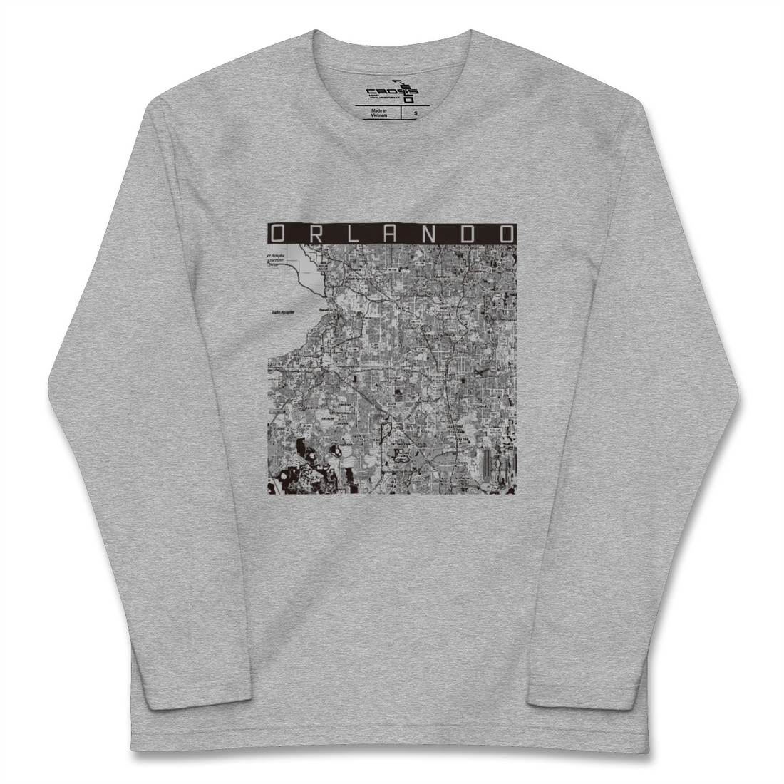 【オーランド（アメリカ）】地図柄ロングスリーブTシャツ