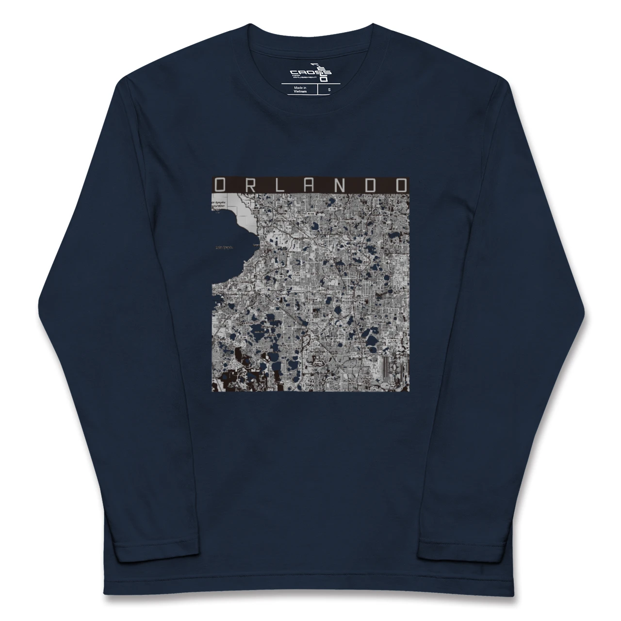 【オーランド（アメリカ）】地図柄ロングスリーブTシャツ