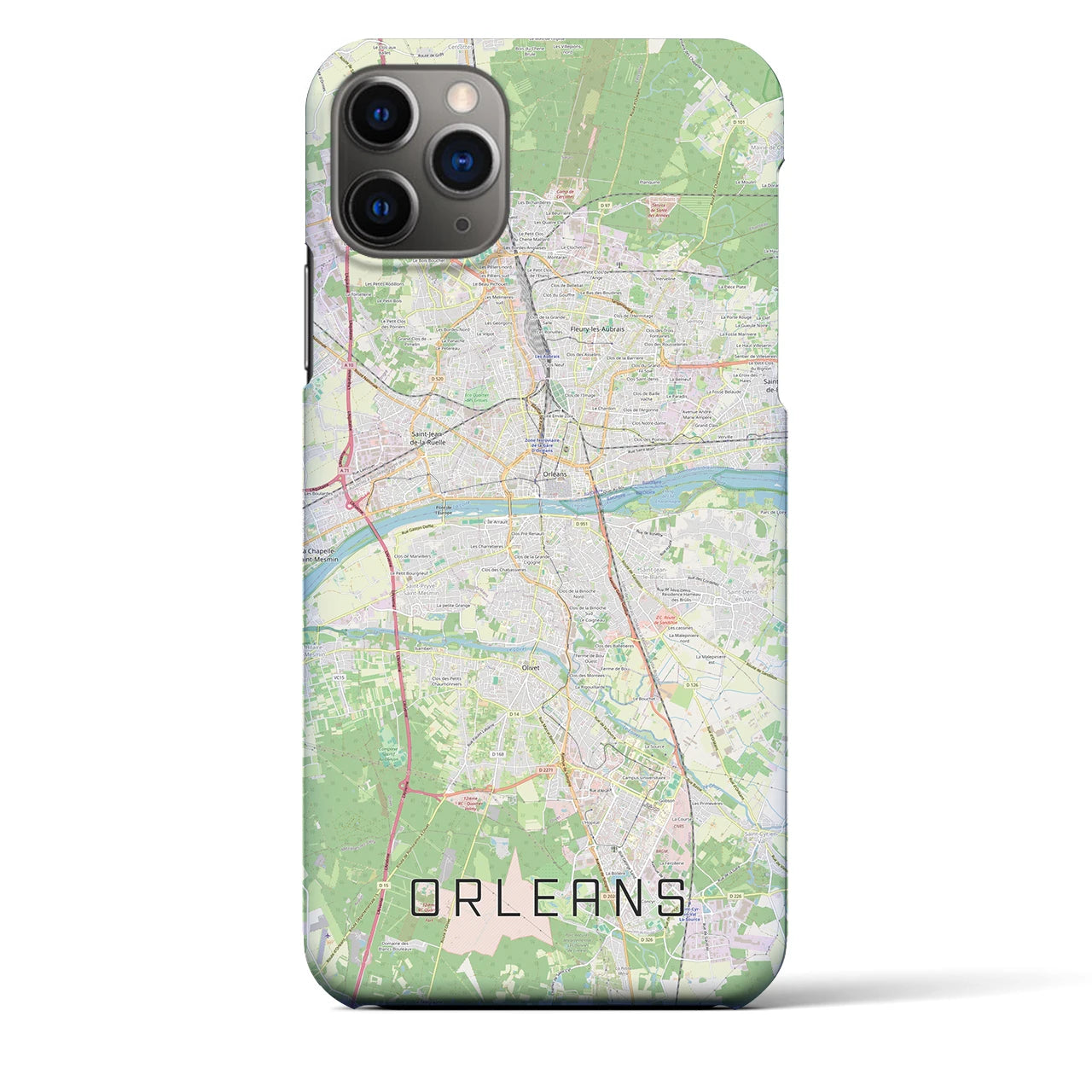 【オルレアン】地図柄iPhoneケース（バックカバータイプ・ナチュラル）iPhone 11 Pro Max 用