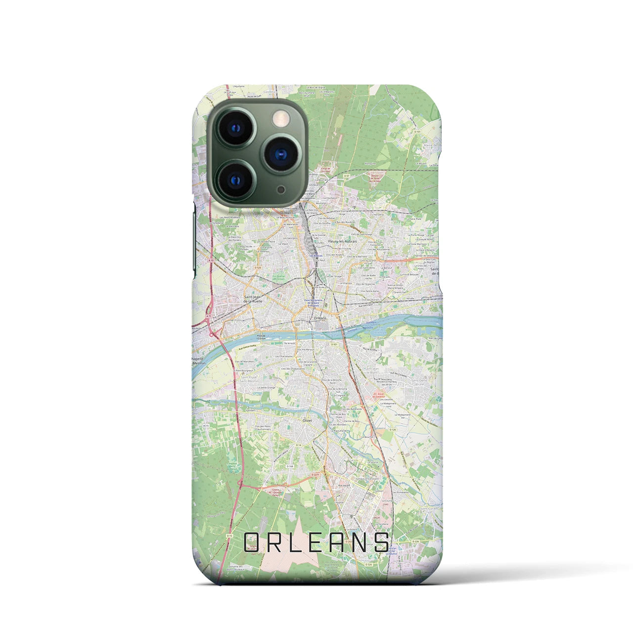 【オルレアン】地図柄iPhoneケース（バックカバータイプ・ナチュラル）iPhone 11 Pro 用