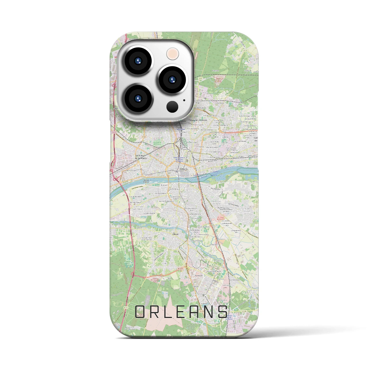 【オルレアン】地図柄iPhoneケース（バックカバータイプ・ナチュラル）iPhone 13 Pro 用