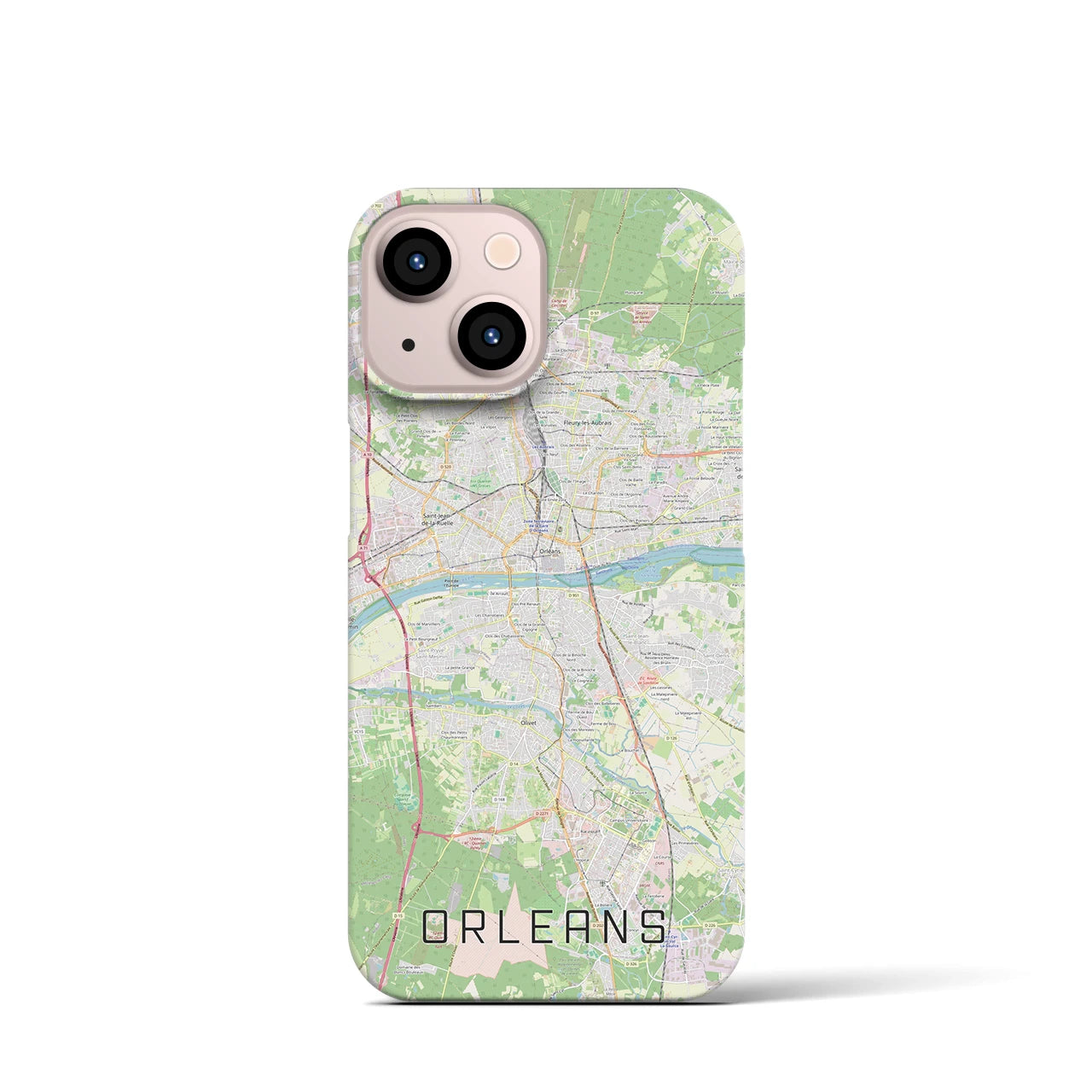 【オルレアン】地図柄iPhoneケース（バックカバータイプ・ナチュラル）iPhone 13 mini 用