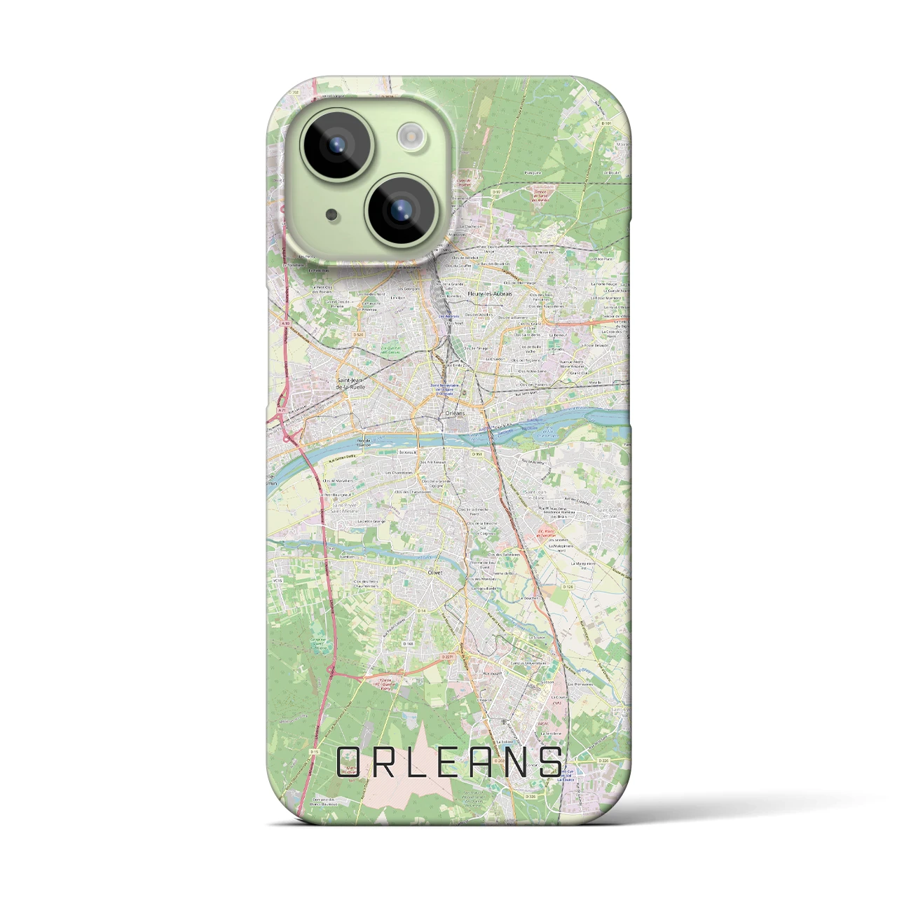 【オルレアン】地図柄iPhoneケース（バックカバータイプ・ナチュラル）iPhone 15 用