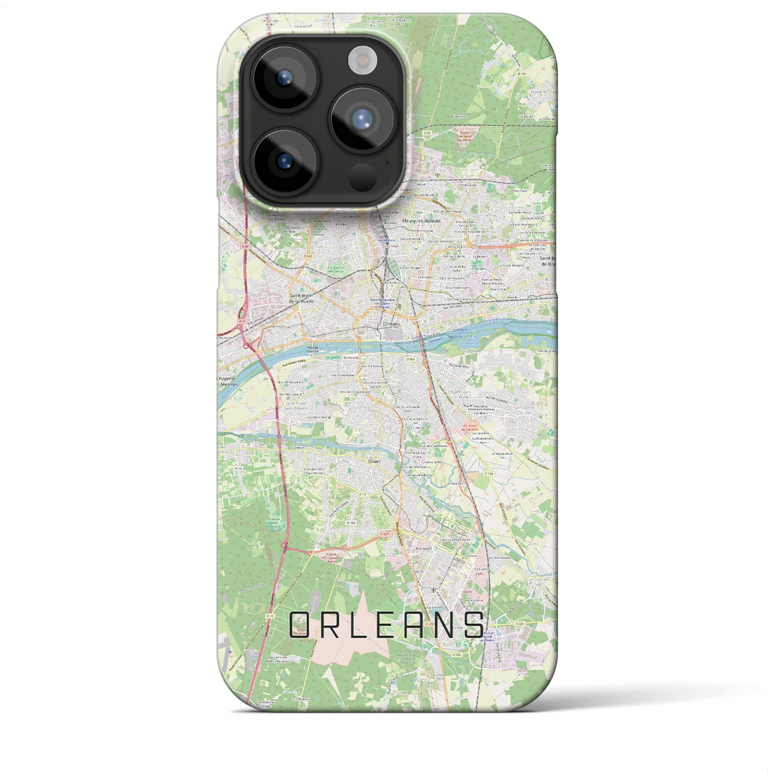 【オルレアン】地図柄iPhoneケース（バックカバータイプ・ナチュラル）iPhone 15 Pro Max 用