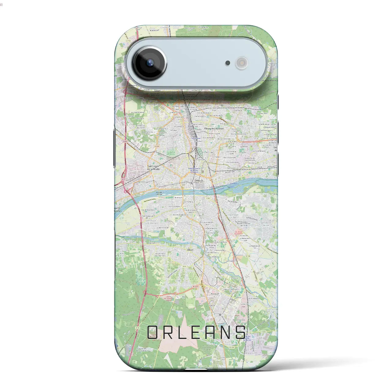 【オルレアン（フランス）】地図柄iPhoneケース（バックカバータイプ）