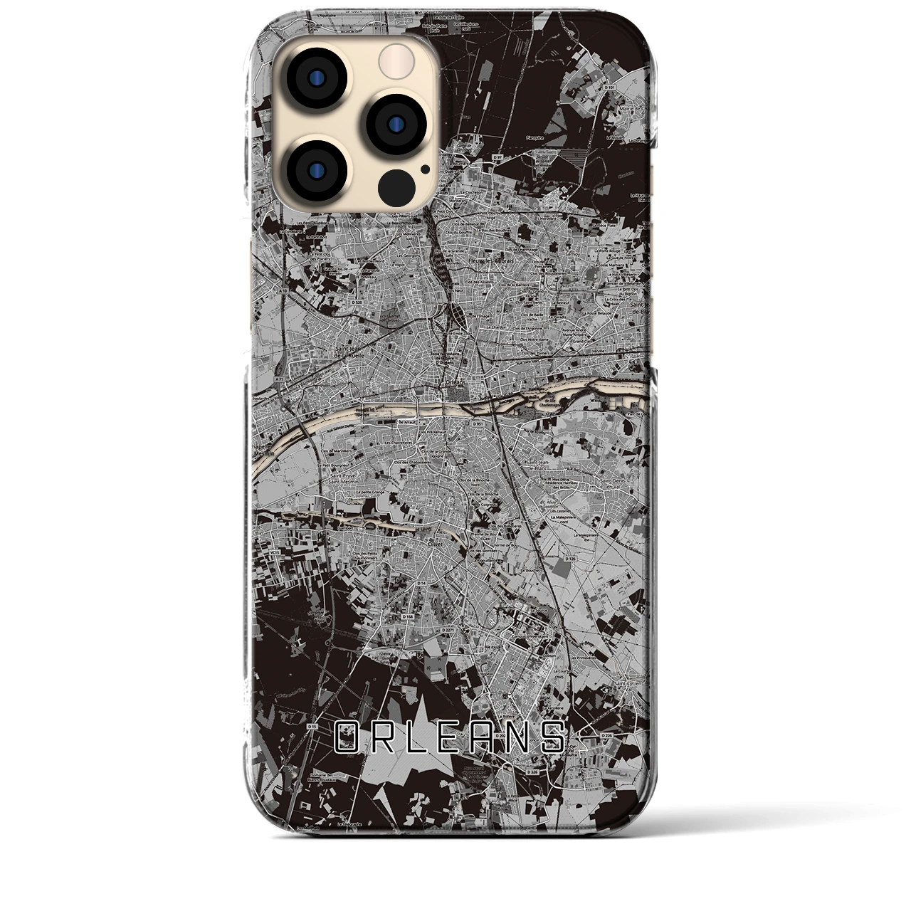 【オルレアン】地図柄iPhoneケース（クリアタイプ・モノトーン）iPhone 12 Pro Max 用