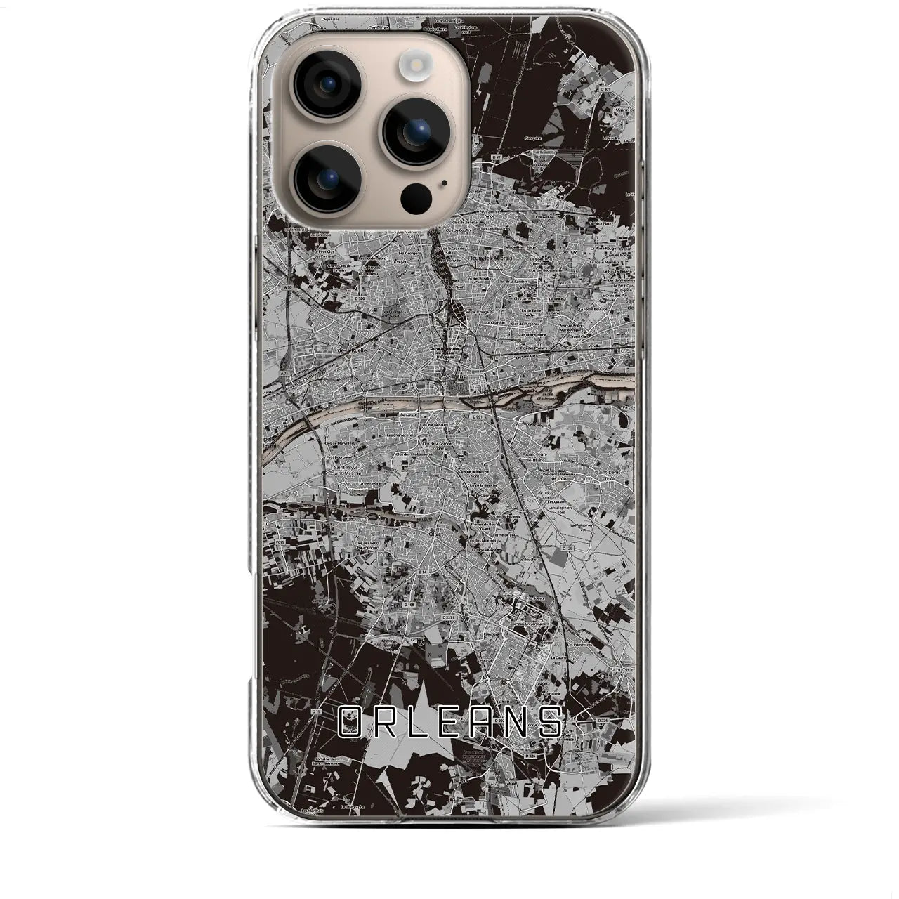 【オルレアン（フランス）】地図柄iPhoneケース（クリアタイプ）