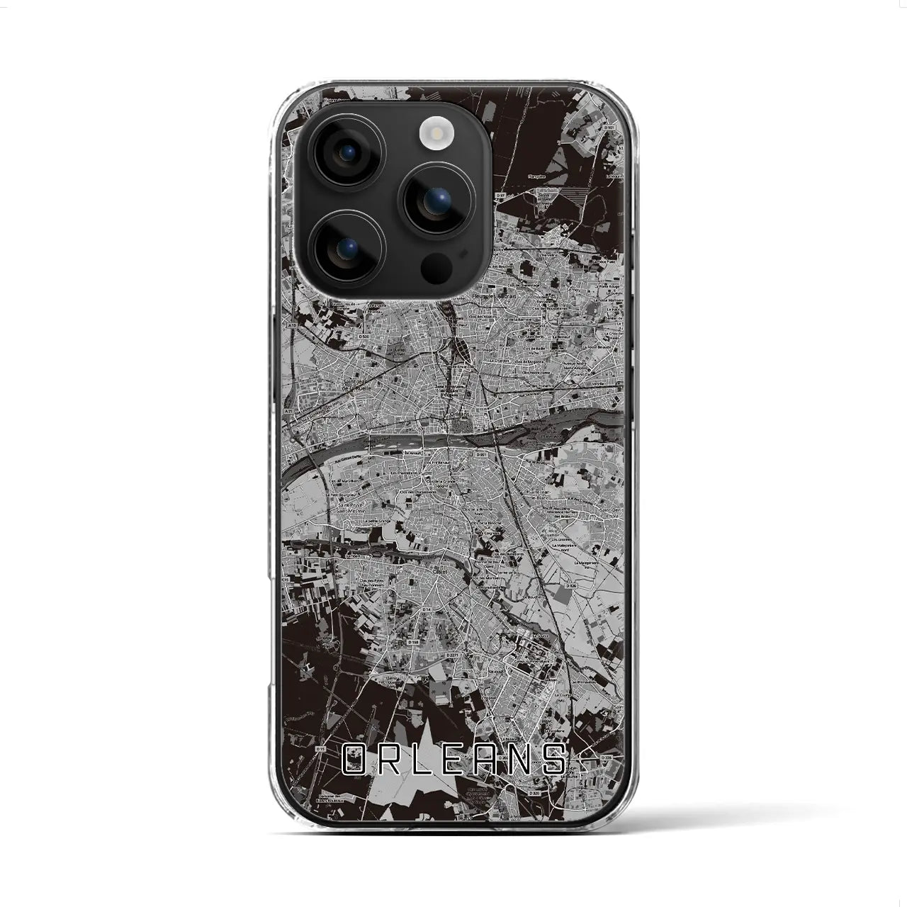【オルレアン（フランス）】地図柄iPhoneケース（クリアタイプ）