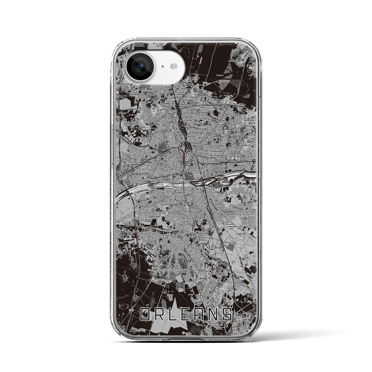 【オルレアン（フランス）】地図柄iPhoneケース（クリアタイプ）