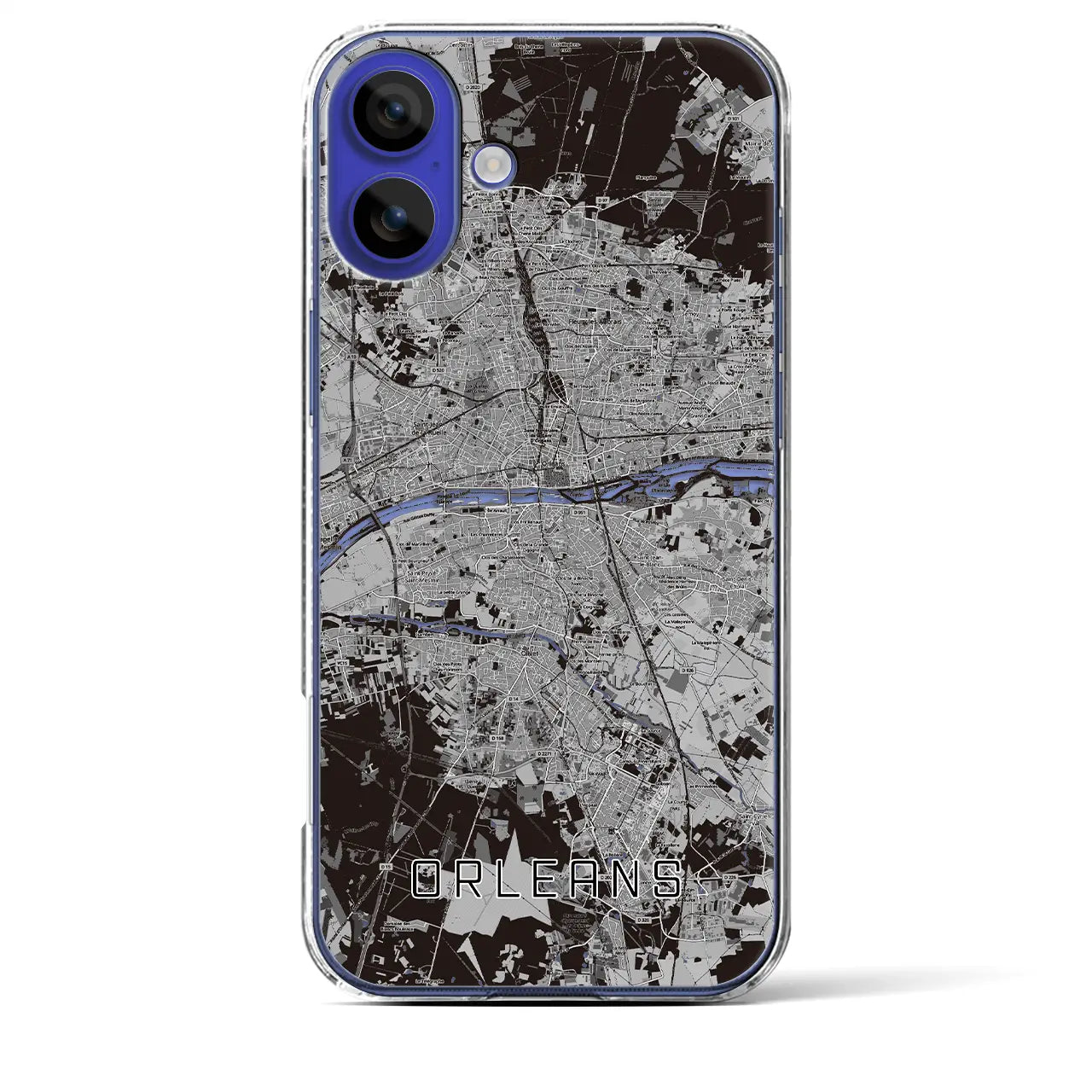 【オルレアン（フランス）】地図柄iPhoneケース（クリアタイプ）