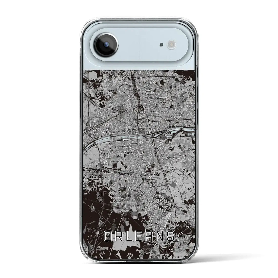【オルレアン（フランス）】地図柄iPhoneケース（クリアタイプ）モノトーン・iPhone 17 Pro Max 用