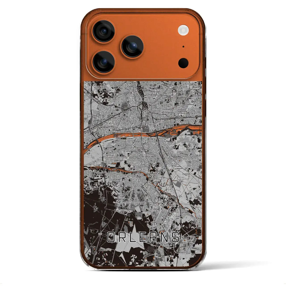 【オルレアン（フランス）】地図柄iPhoneケース（クリアタイプ）