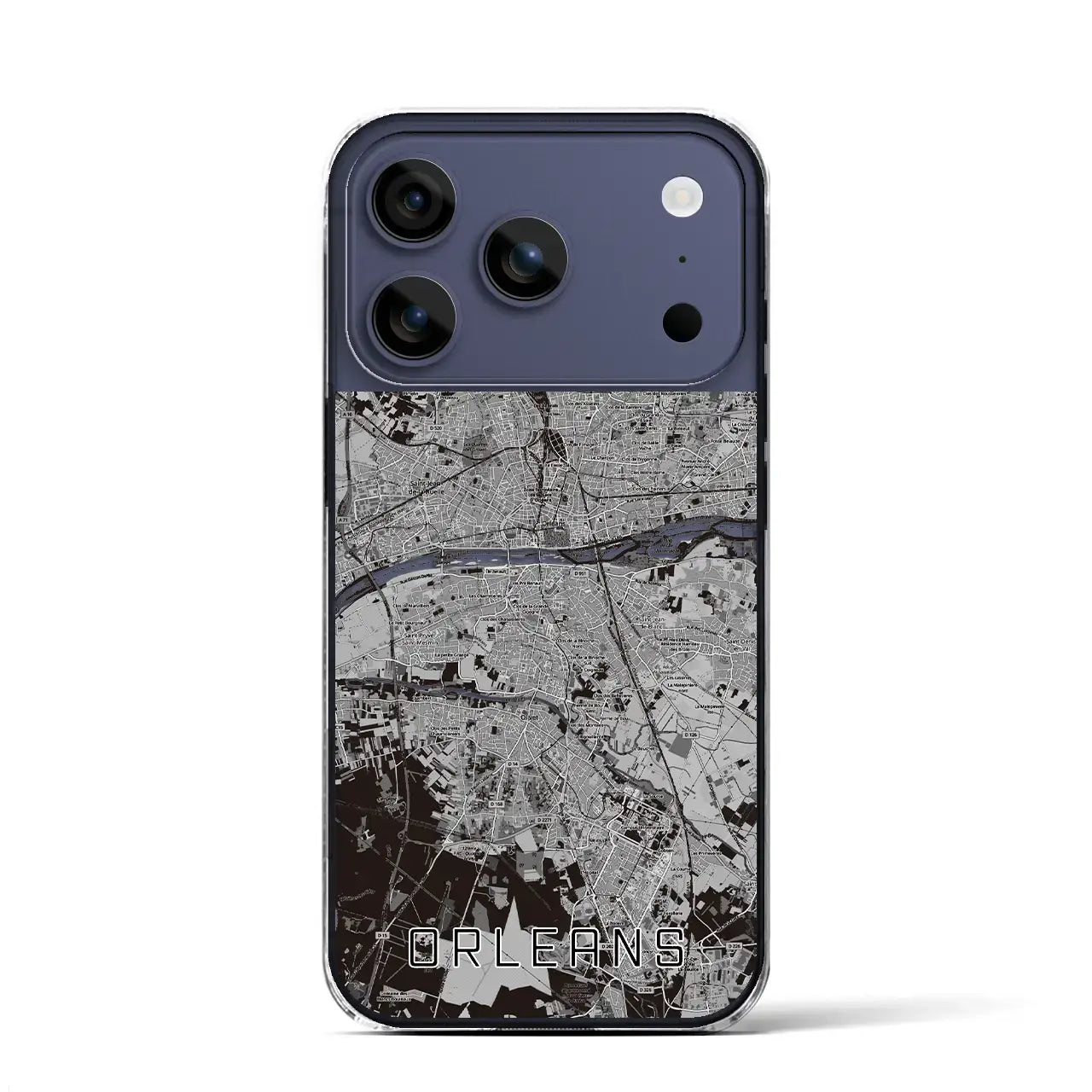 【オルレアン（フランス）】地図柄iPhoneケース（クリアタイプ）