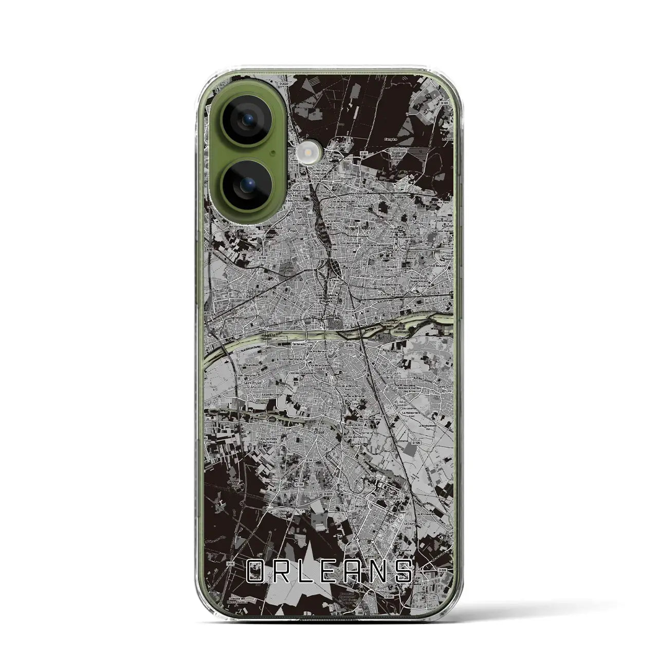 【オルレアン（フランス）】地図柄iPhoneケース（クリアタイプ）