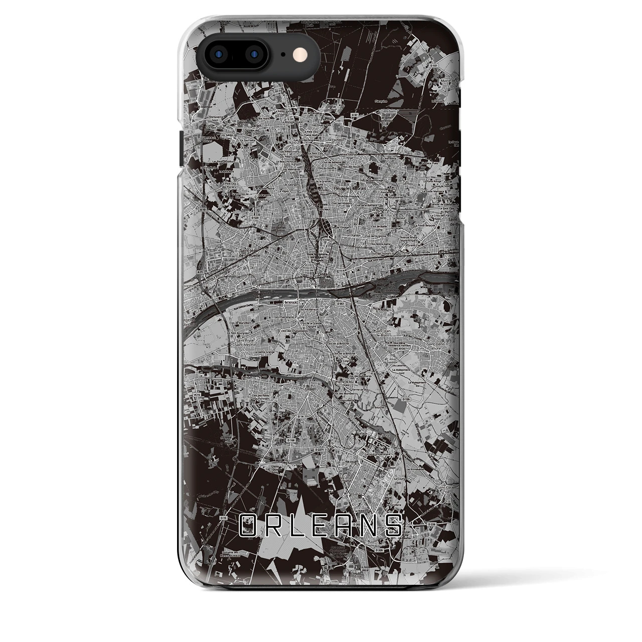 【オルレアン（フランス）】地図柄iPhoneケース（クリアタイプ）