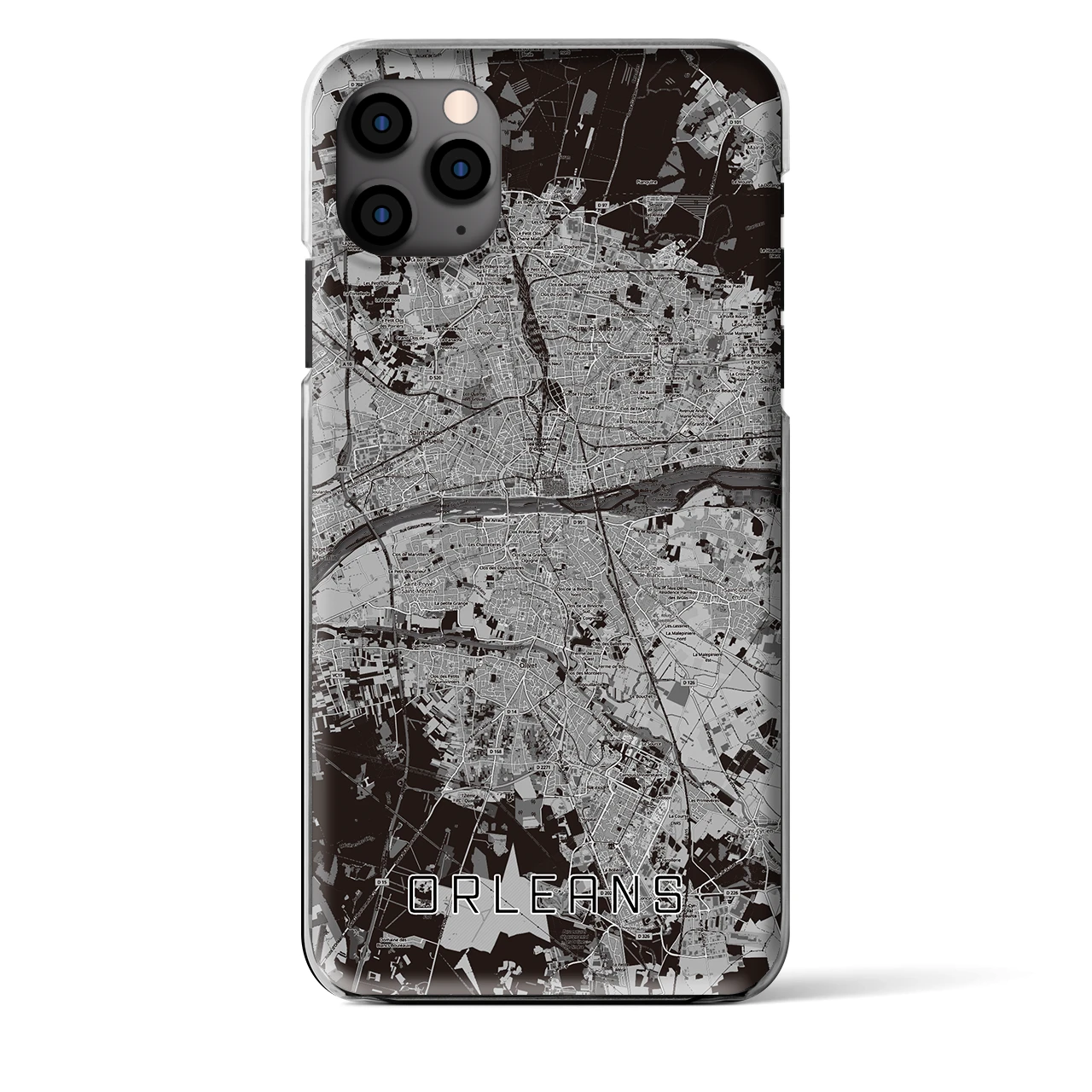 【オルレアン（フランス）】地図柄iPhoneケース（クリアタイプ）