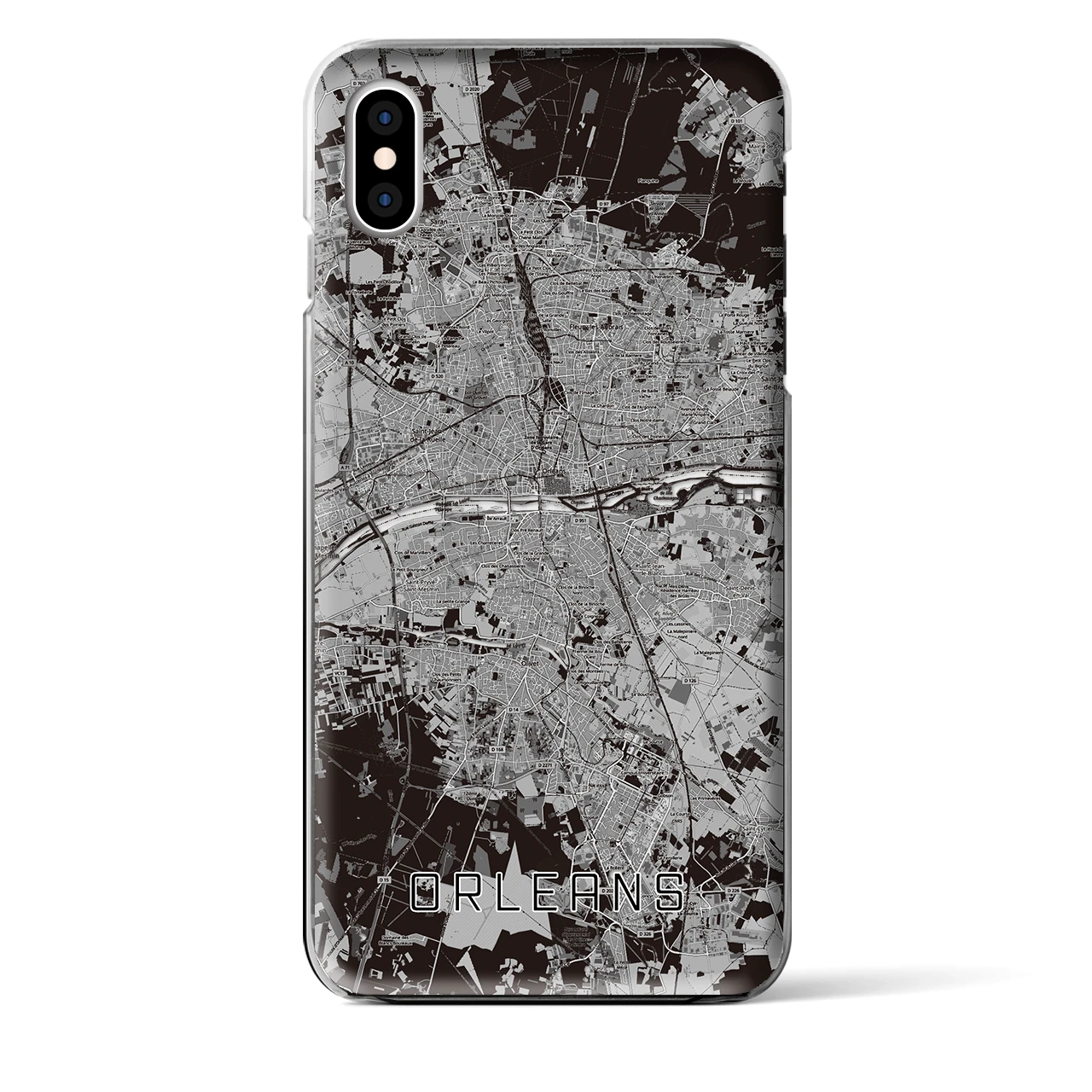 【オルレアン】地図柄iPhoneケース（クリアタイプ・モノトーン）iPhone XS Max 用
