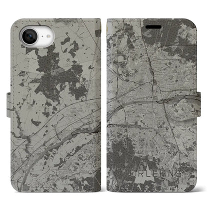 【オルレアン（フランス）】地図柄iPhoneケース（手帳タイプ）