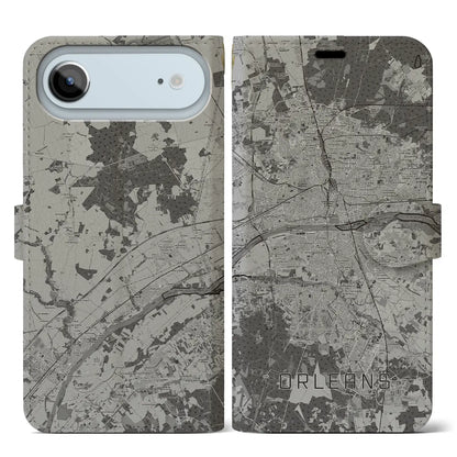 【オルレアン（フランス）】地図柄iPhoneケース（手帳タイプ）