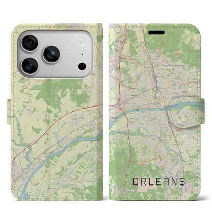 【オルレアン（フランス）】地図柄iPhoneケース（手帳タイプ）