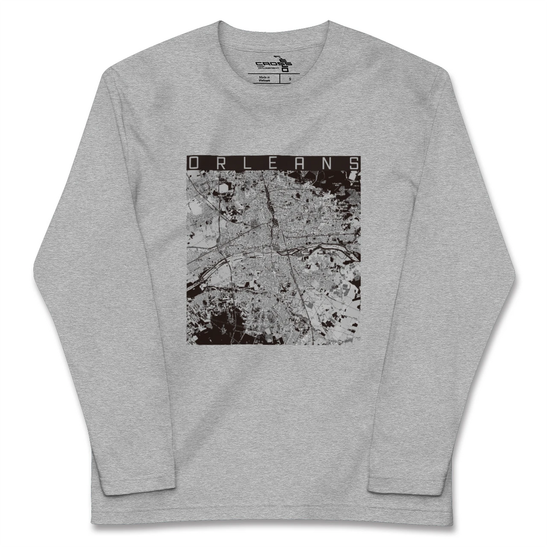 【オルレアン(フランス)】地図柄ロングスリーブTシャツ