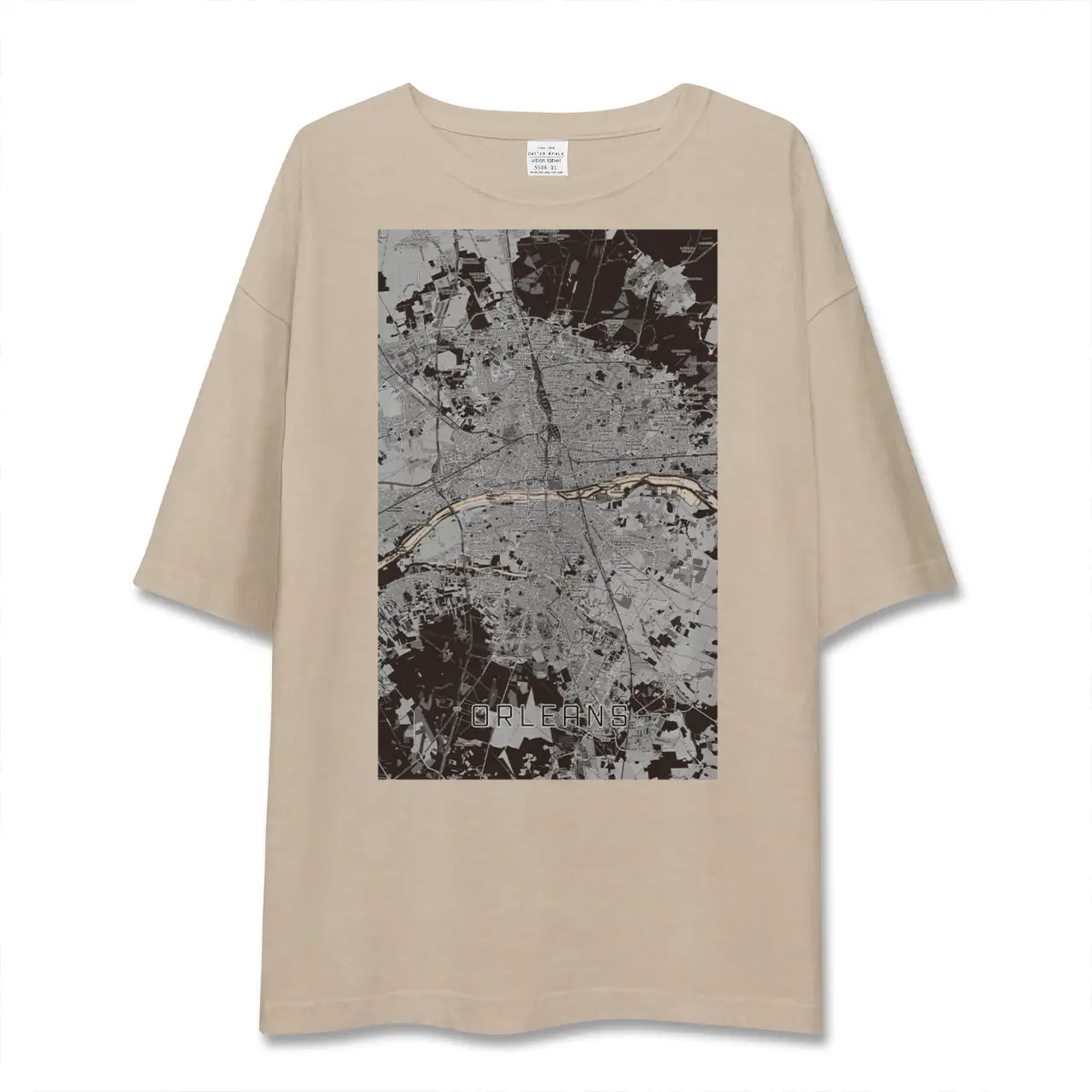 【オルレアン（フランス）】地図柄ビッグシルエットTシャツ