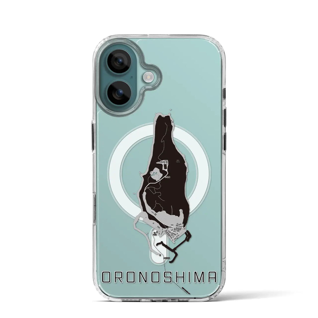 【小呂島(福岡県)】地図柄iPhoneケース(MagSafeタイプ)モノトーン・iPhone 16 Pro 用