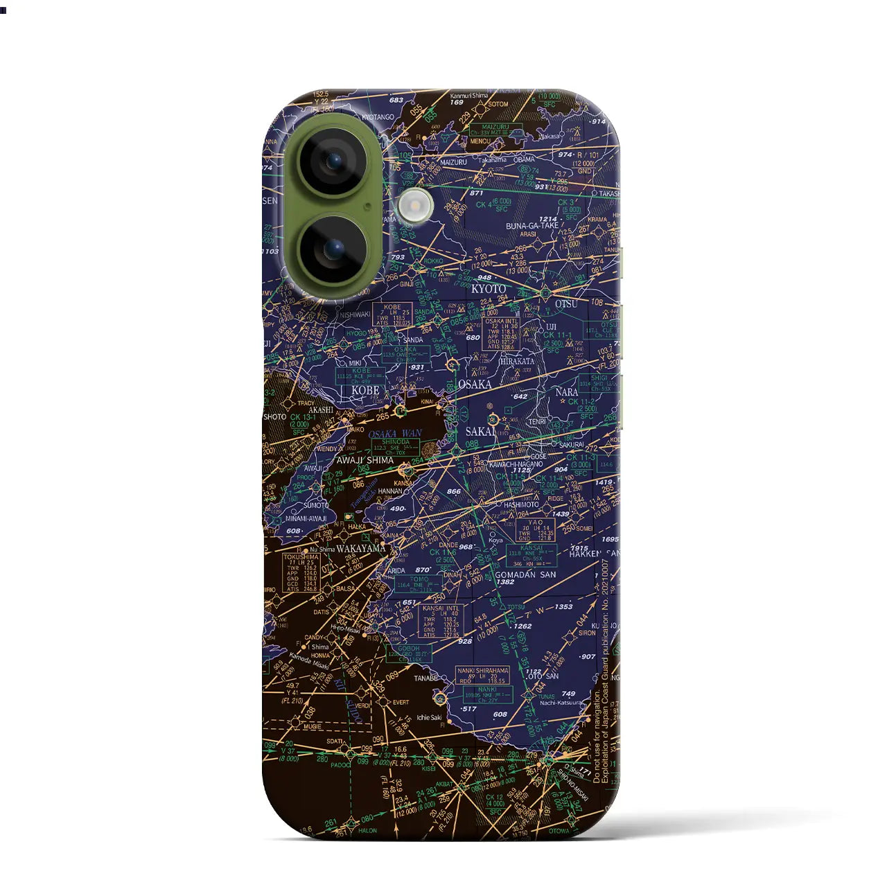 【大阪航空図（大阪府）】航空図iPhoneケース（バックカバータイプ）