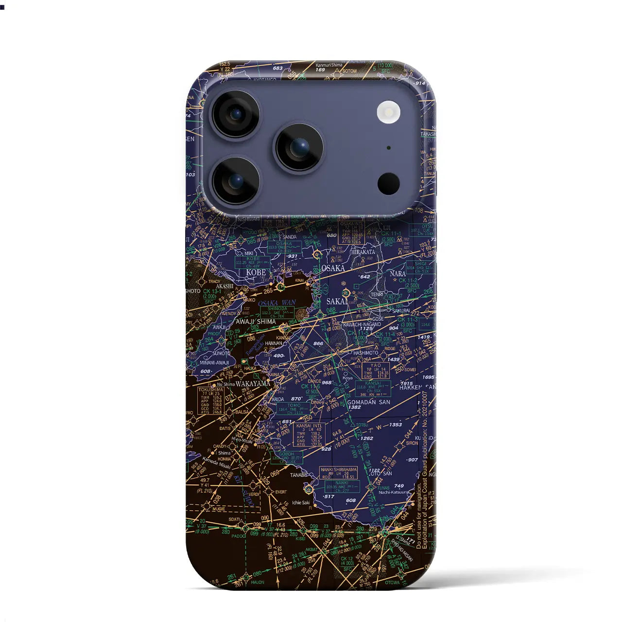 【大阪航空図（大阪府）】航空図iPhoneケース（バックカバータイプ）
