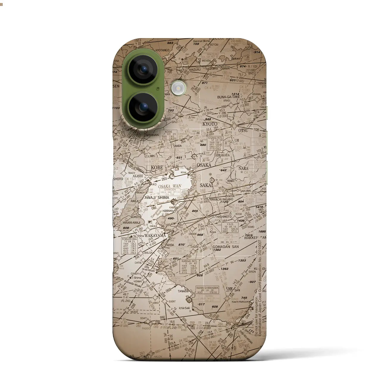 【大阪航空図（大阪府）】航空図iPhoneケース（バックカバータイプ）
