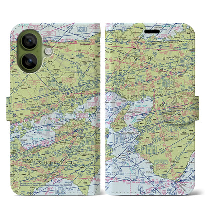 【大阪航空図（大阪府）】航空図iPhoneケース（手帳タイプ）