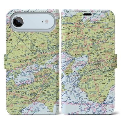 【大阪航空図（大阪府）】航空図iPhoneケース（手帳タイプ）